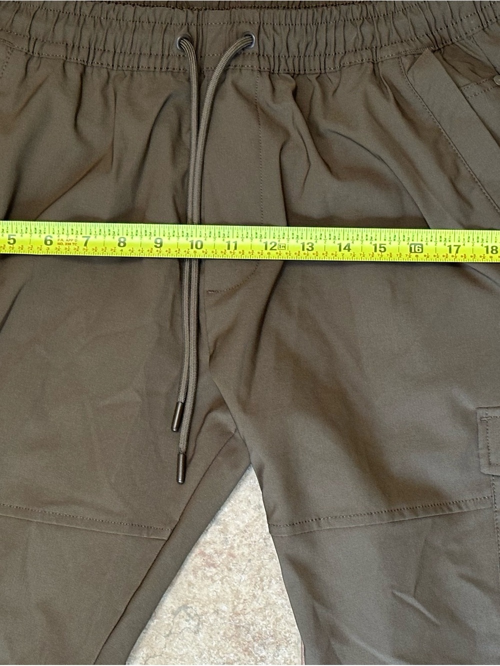 Stone Falcon Brown Cargo Joggers Pants Men's Medium Stretch Nylon Cinch A8-068 - Picture 11 of 16